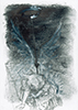 Sakrale Zeichnung 39, Din A6, Bleistift, Graphit und Wachsmalkreide auf Karteikarte, 2000